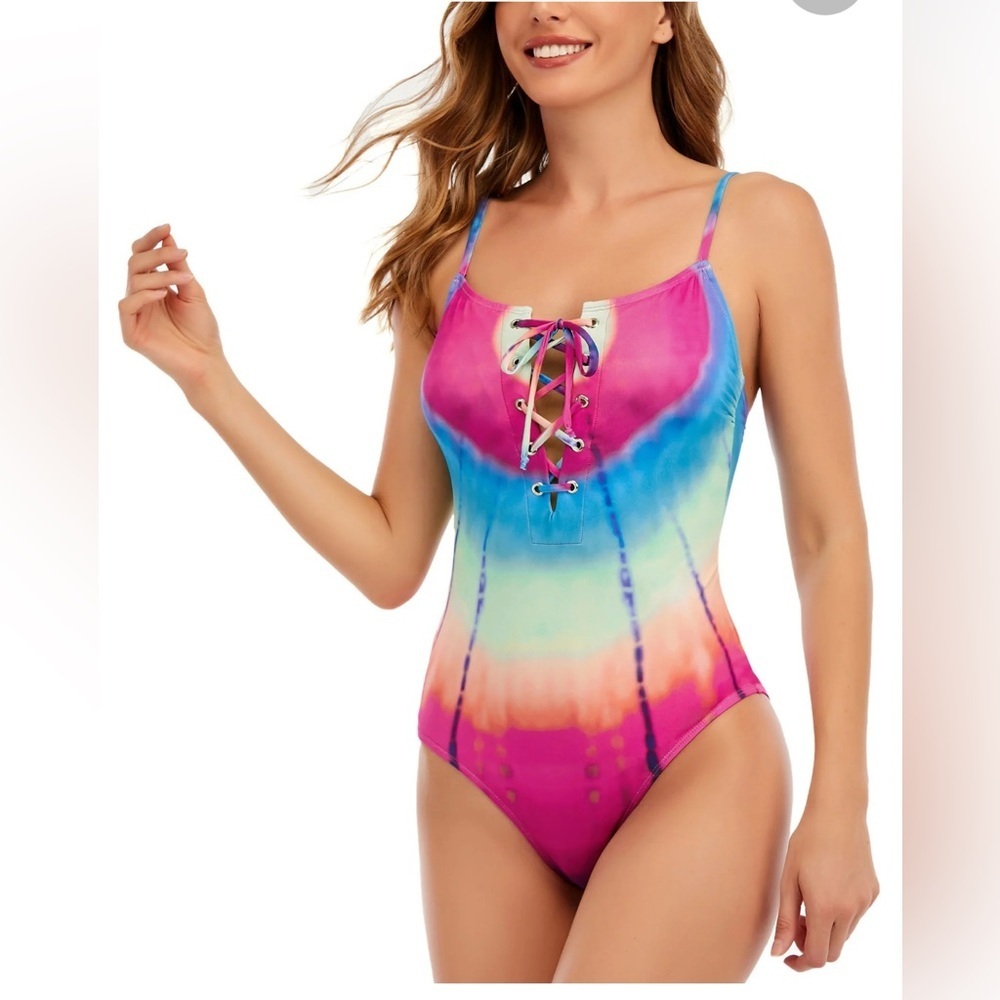 Lucky Brand Women’s tie dye Swimsuit One Piece